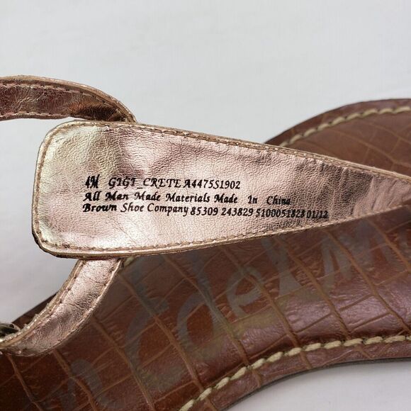 Sam Edelman Gigi Womens Size 4 Rose Gold Animal Print Thong Strap Buckled Sandal - Picture 12 of 12